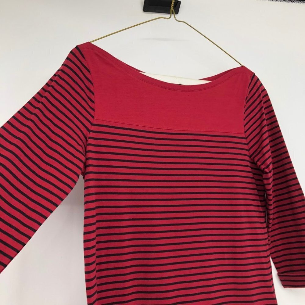 NWT- Reitman's Red & Black Striped 3/4 Sleeve T  shirt XS - Picture 9 of 16